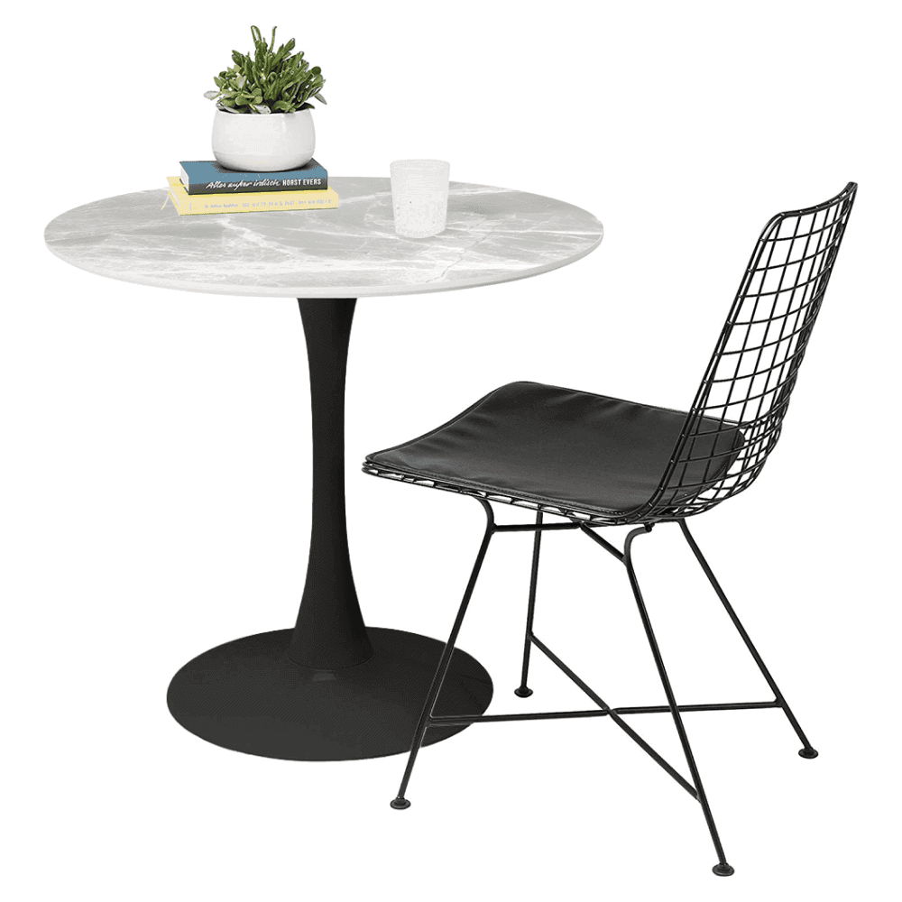 Masa de sufragerie, marmura gri/negru, diametru 90 cm, LORIAN TYP 1 6
