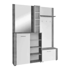 Set pentru anticamera, alb/beton, FANDU
