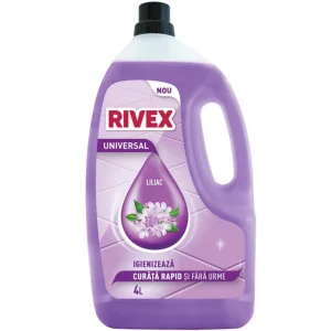 Solutie curatare pardoseli Rivex, lichid, universal, eliminare mirosuri, 4L, liliac