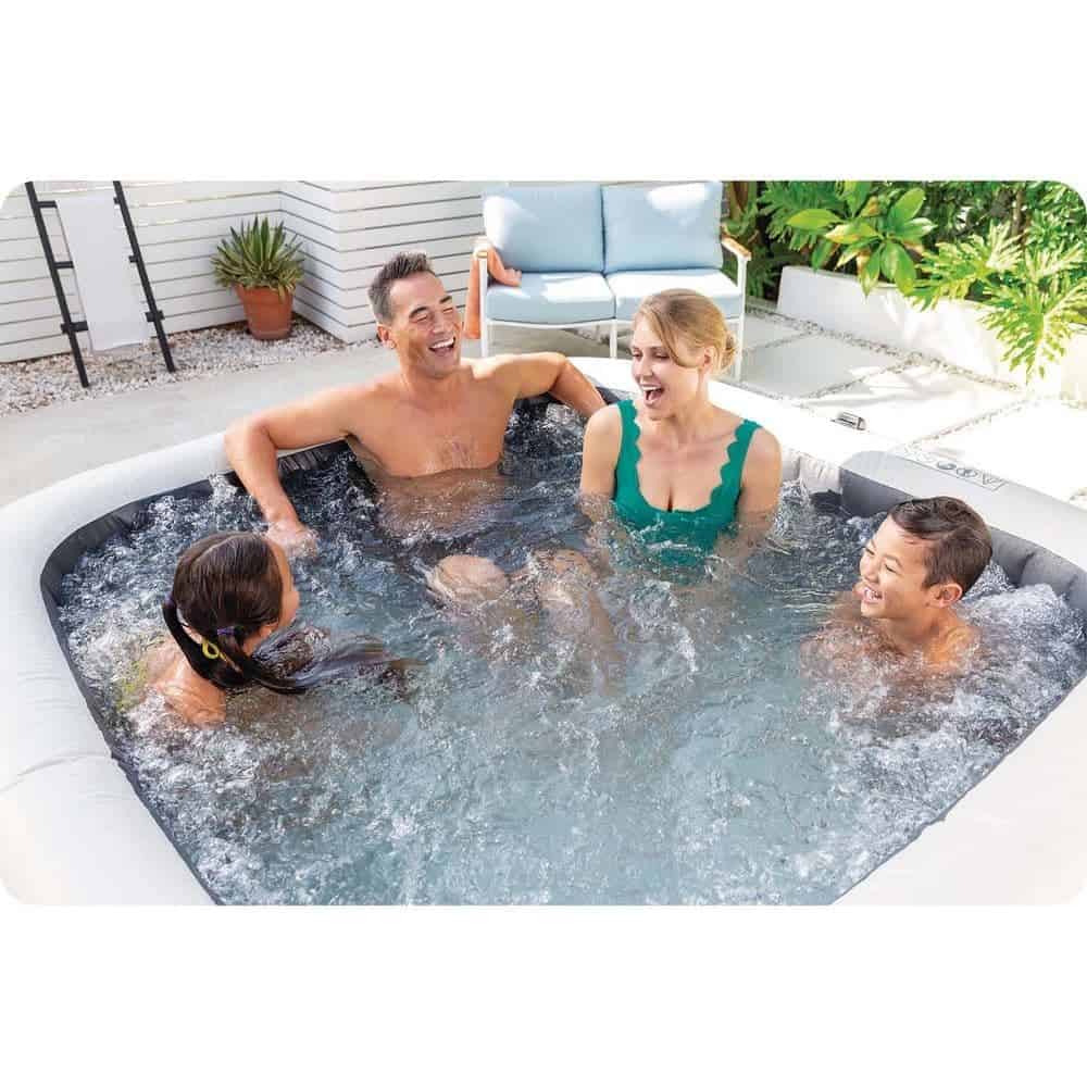 ​Piscina gonflabila cu hidromasaj Intex, jacuzzi, 6 persoane, cu aplicatie, panou de control electronic, apa incalzita pana la 40°, 2 tetiere, lampa LED, 1098 litri, 196 x 71 cm 5