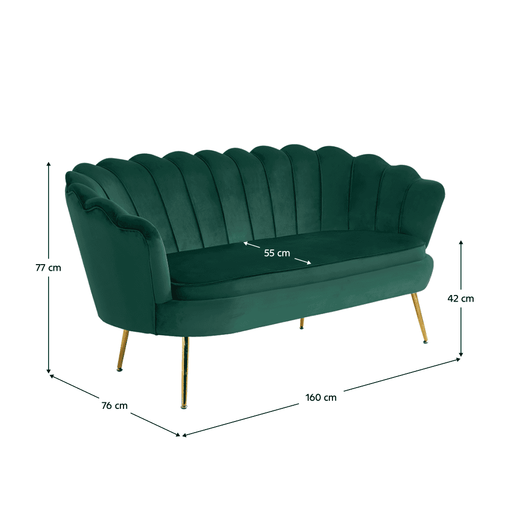Canapea de lux, 2,5 locuri, smarald / auriu, Art-deco, NOBLIN 4
