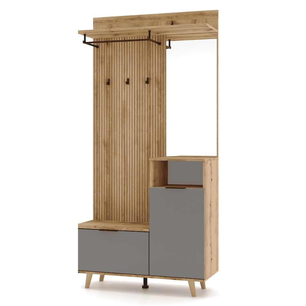 Set pentru hol, stejar evoke/grafit, NODRI 18