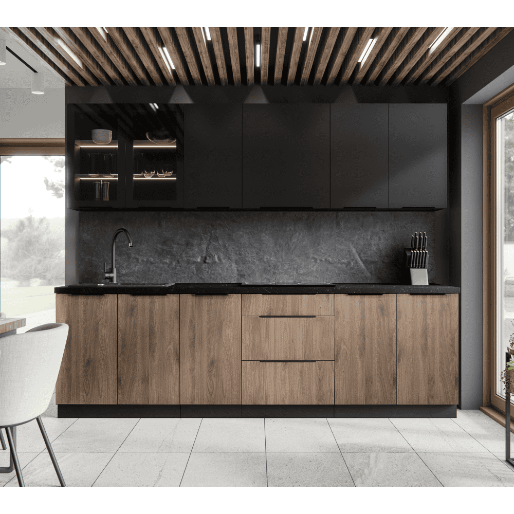 Dulap superior, negru, SIBER 40 GU-36 1F 17