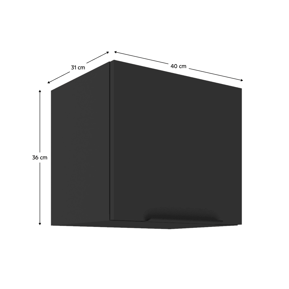 Dulap superior, negru, SIBER 40 GU-36 1F 19
