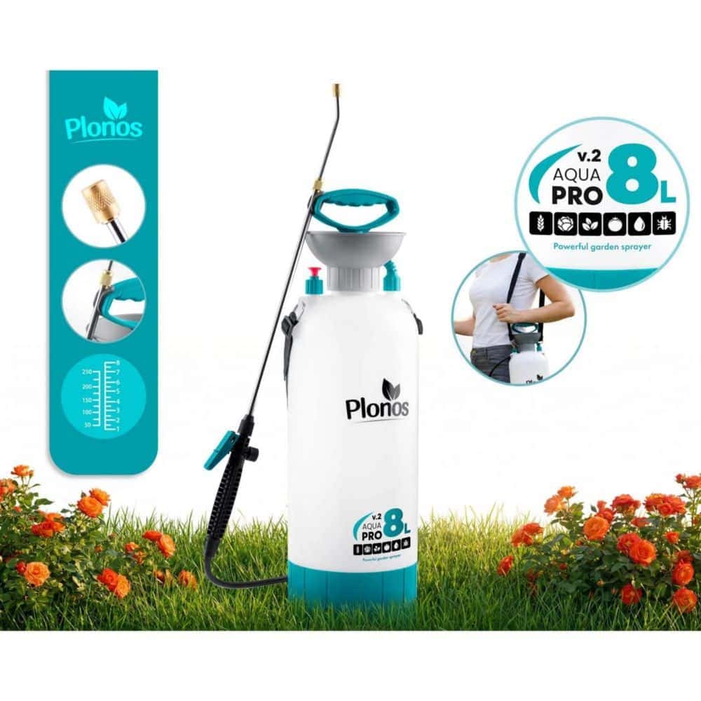 Pompa de stropit manuala, material PE durabil, lance reglabila pana la 83 cm, palnie incorporata, curea de umar intarita, reglabila, 2, 76 bari, 8 litri, albastru 12