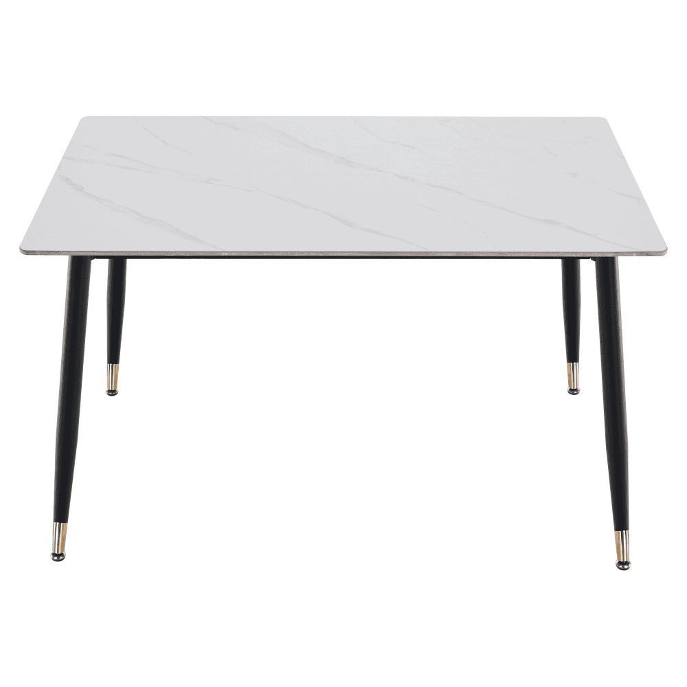Masa de sufragerie, marmura alba/neagra/aur, 121x71 cm, FLORENC TIP 1 23