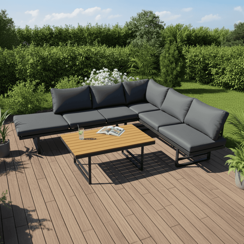 Set de gradina, negru/gri inchis/natural, ILARIA 15
