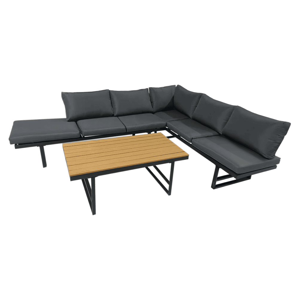 Set de gradina, negru/gri inchis/natural, ILARIA 18