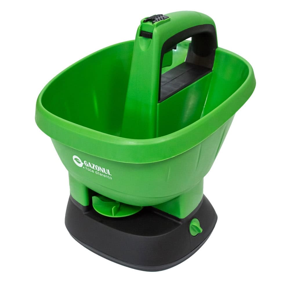 ​Dispozitiv imprastiere seminte si fertilizant, electric, capacitate de 2,7 L, buton oprire/pornire, 5 trepte, verde