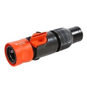 ​Conector furtun , confectionat din plastic, pentru furtunuri de 19 mm, 3/4 inch, cu robinet
