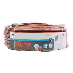 ​Furtun de gradina, realizat din PVC cu insertie textila, diametrul de 19 mm, lungimea de 50 m, 30 bari
