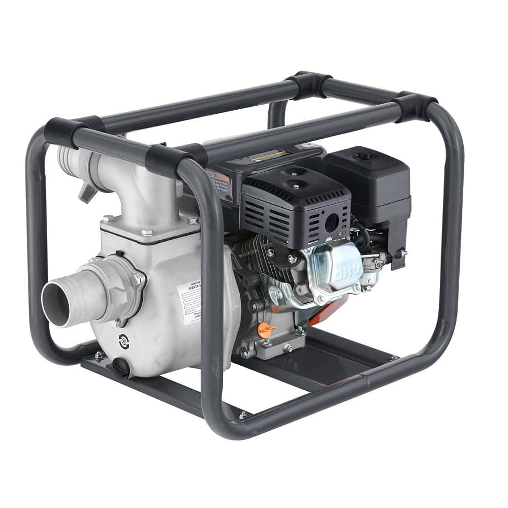 ​Motopompa de apa, functionare in 4 timpi, 6.5 CP, 4.8 kW, debitul maxim de apa de 35 mc/h, benzina fara plumb, turatie motor 3600 RPM 3