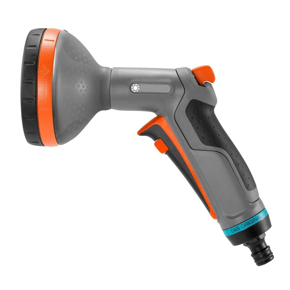 Pistol de stropit, 5 jeturi stropire, debit reglabil, cap de stropire robust, declansator on/off