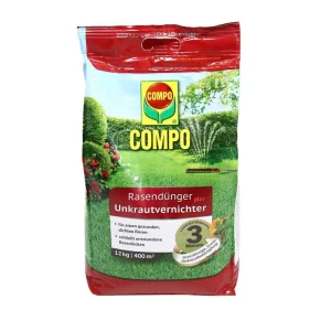 Ingrasamant gazon Compo, combinatie optima de ierbicid si fertilizator, 12 kg, 400mp, granule