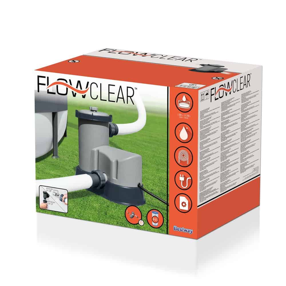 Pompa filtrare apa piscina Bestway, 110 W, 220-240 V, debit 5.67 mc/h, 35 x20.7 x30.7 cm 5
