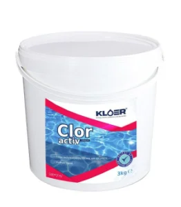 ​Clor activ Kloer, forma de granule, pentru dezinfectia apei de piscine, cu actiune bactericida, 3 kg