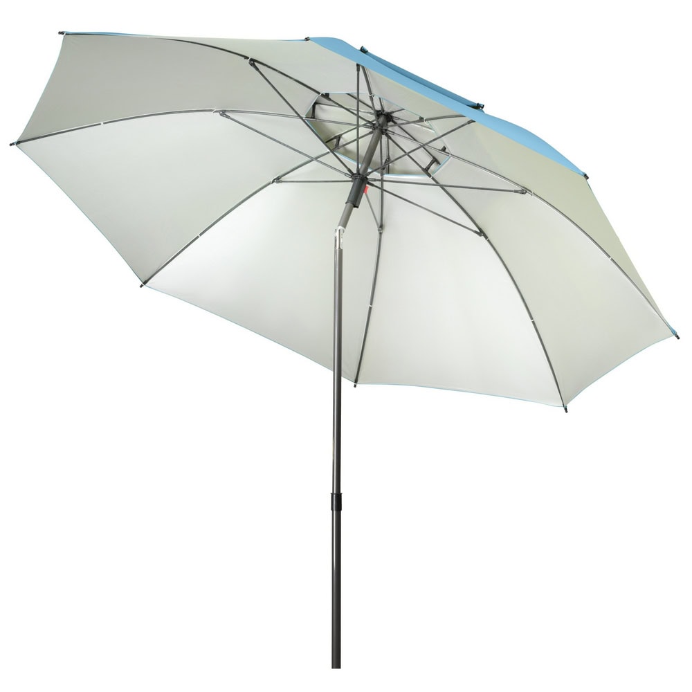 Umbrela pentru soare DacEnergy©, realizat din poliester, structura metalica, rezistenta la umezeala si la razele UV,  forma rotunda, 200 x 207 cm, culoare albastra 4
