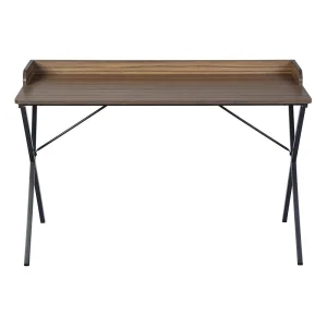 Birou DacEnergy©, structura din metal, blat din PAL melaminat, design simplu, 120 x 50 x 81 cm, finisaj maro si negru