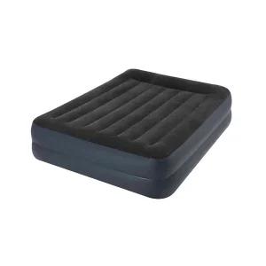 ​Saltea gonflabila Intex, confectionata din vinil si poliester, tehnologia Fiber-Tech, pompa electrica, 220-240 V, 203 x 152 x 42 cm, negru
