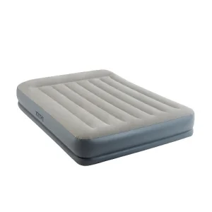 ​Saltea gonflabila Intex, confectionata din vinil, usor de curatat si de intretinut, pentru camping, 2 persoane, 203 x 152 x 30 cm, gri