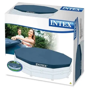 ​Prelata piscina Intex, confectionata din PVC, eficienta impotriva murdariei, frunzelor, resturilor, cu diametru de 366 cm, albastru