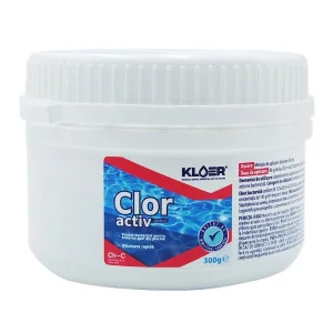 ​Solutia Clor activ Kloer, granule, produs cu actiune bactericida, destinat dezinfectiei apei din piscina, 300 g