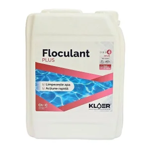 Lichid profesional cu actiune rapida pentru limpezirea apei din piscina, Floculant Plus Kloer, concentrat, imbunatateste calitatea apei, actiune rapida, 5 l