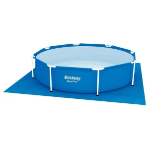 ​Covoras de piscina Bestway, protejeaza partea de jos de deteriorari si murdarie, 274 x 274 cm, albastru