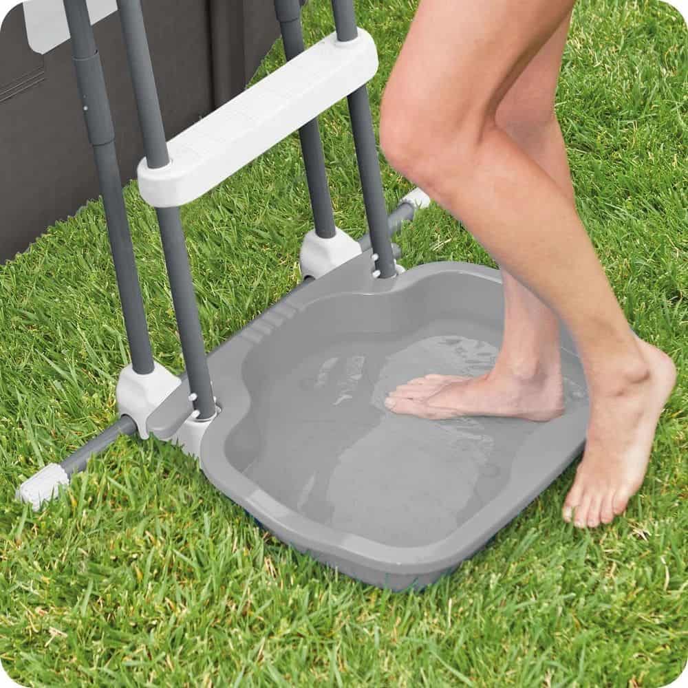 ​Curatator de picioare pentru piscina Intex, se conecteaza la scarile Intex, antiderapant, 56 x 49 x 9 cm, gri 2