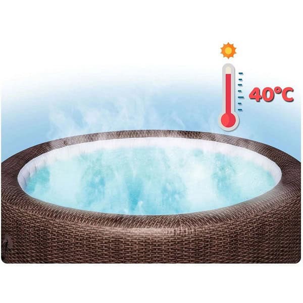 ​Piscina gonflabila, jacuzzi, Lay-Z Bali Brown Bestway, pompa de filtrare incorporata, prelata, 7 persoane, apa incalzita la 40°, sistem inovator AirJet™, panou de control si aplicatie, 1260 l, 216 x 216 x 71 cm 7
