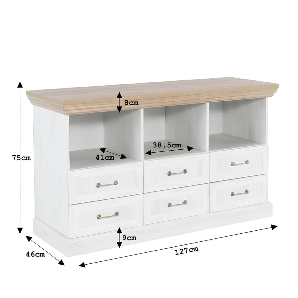 Comoda TV, pin nordic/stejar salbatic, ROYAL RS 3