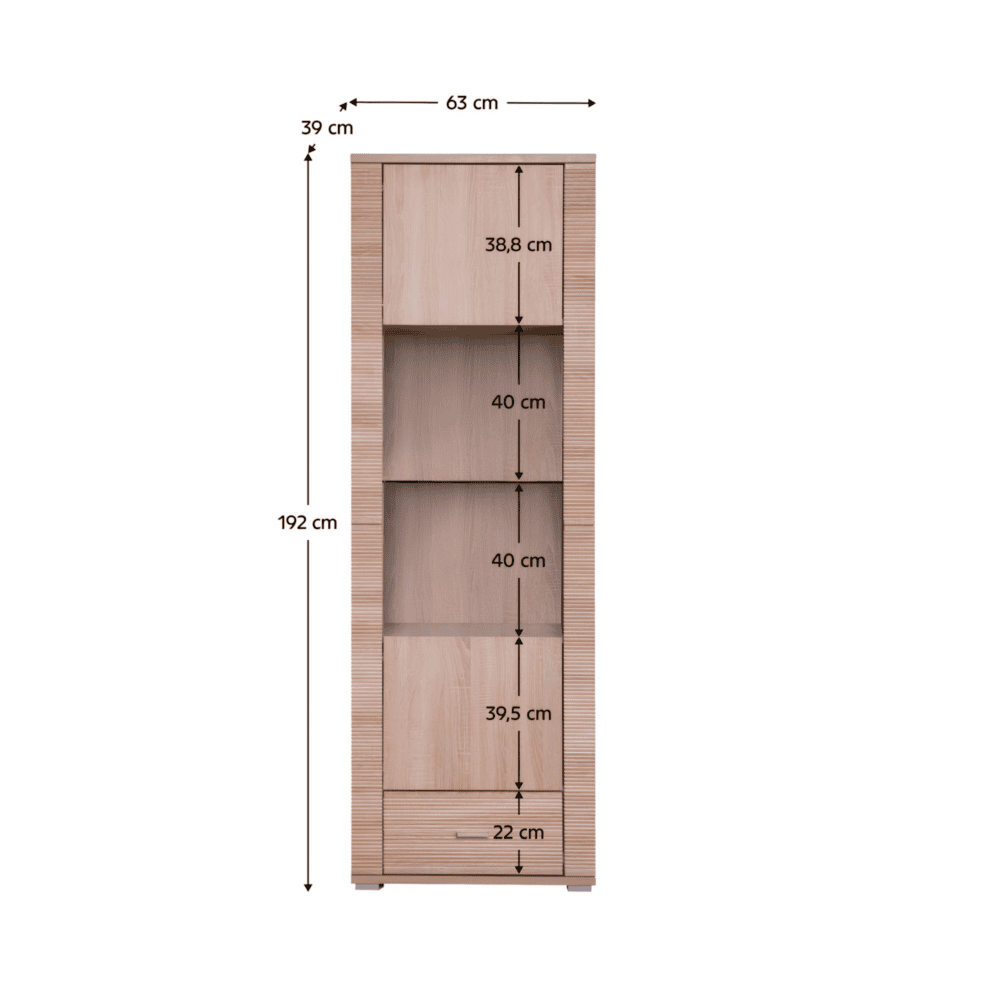 Vitrina tip 5, stejar sonoma, GRAND 3
