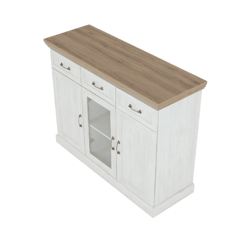 Comoda cu trei usi, pin nordic/stejar salbatic, ROYAL K1S 6