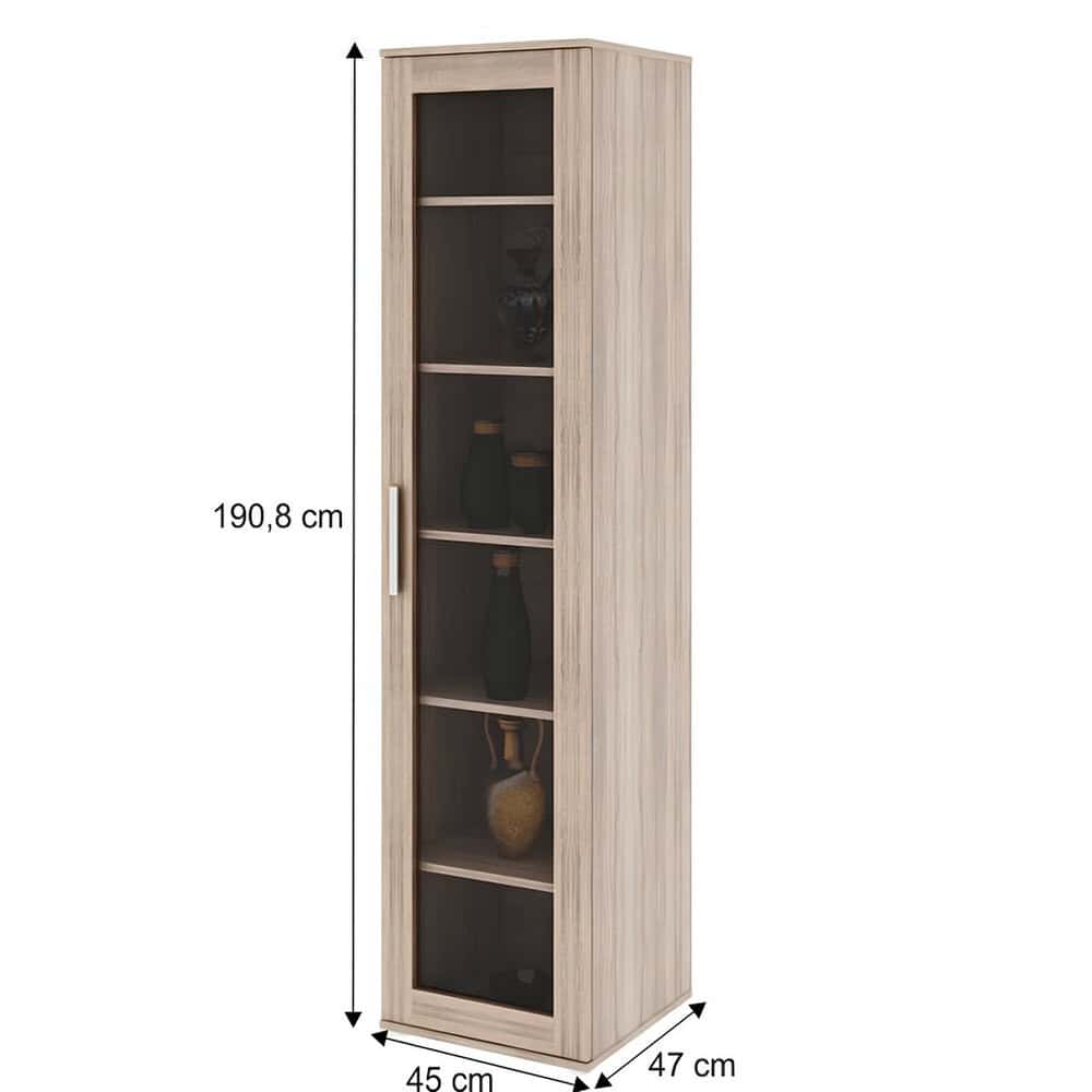 Vitrina cu rafturi, pal melaminat, stejar sonoma, DUNAJ Tip4 5