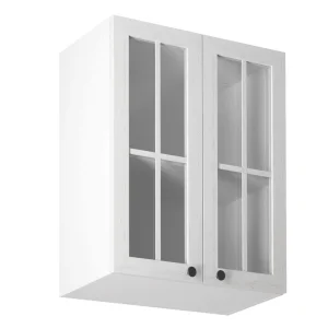 Dulap superior cu doua usi si cu sticla G60S, alb/pin Andersen, PROVENCE