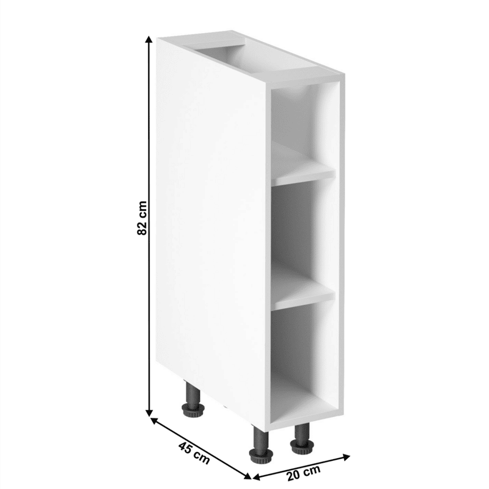 Dulap inferior cu doua rafturi, D20P, alb PROVENCE 4