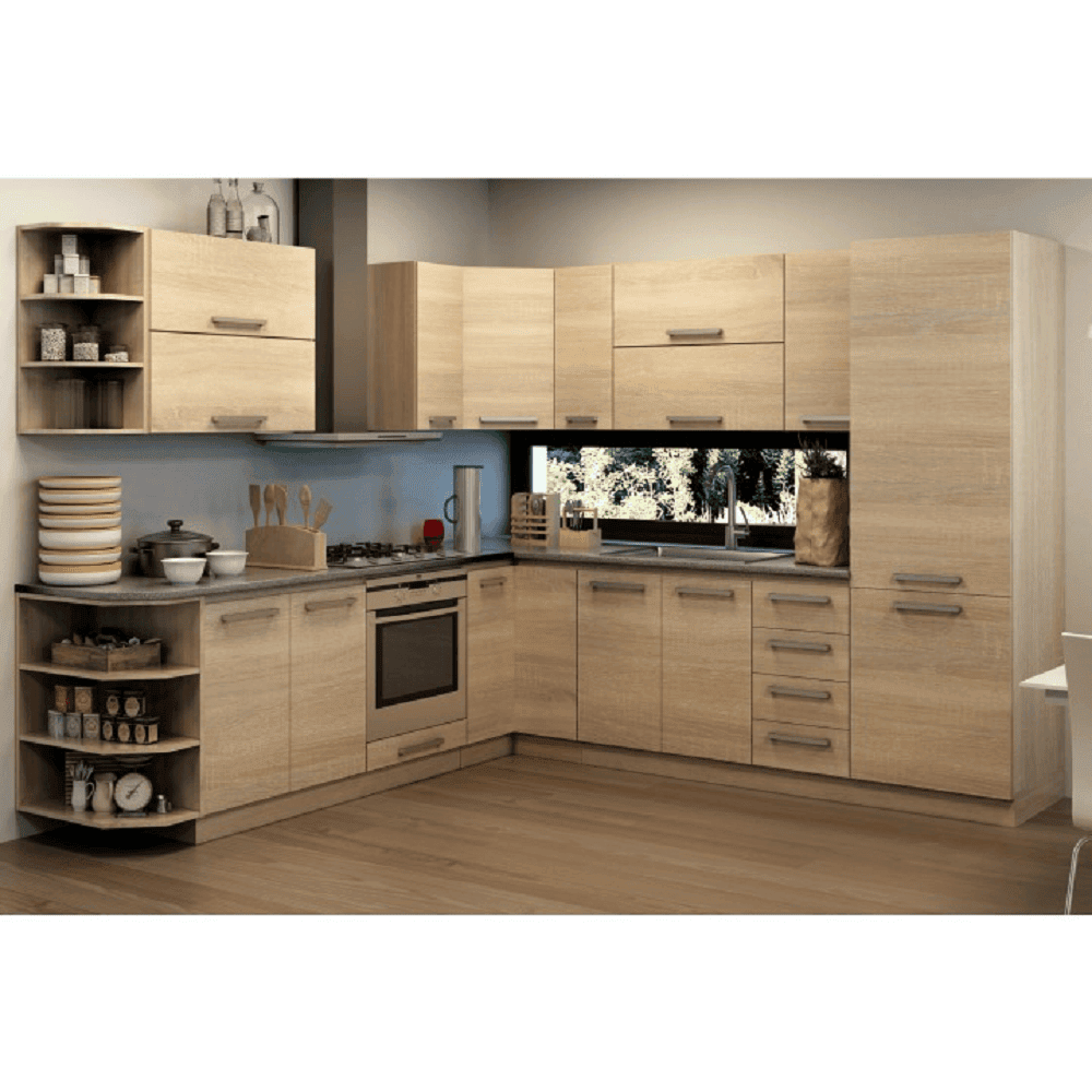 Cabinet superior batant cu sticla 2DV, stejar sonoma, NOVA PLUS NOPL-009-OH 3