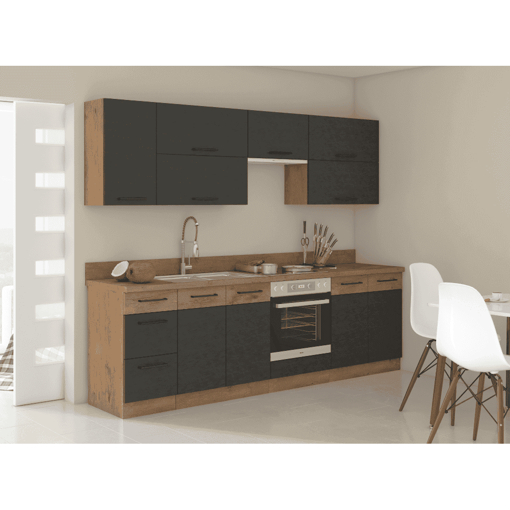 Dulap inalt, stejar lancelot/gri mat, VEGA 60 DKS-210 3S 1F 9