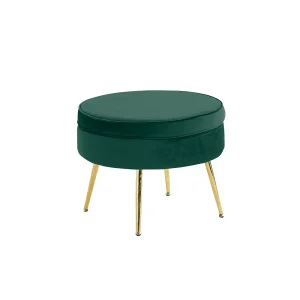 Scaun de lux, tesatura de catifea smarald / auriu crom, Art-deco, NOBLIN TIP 1