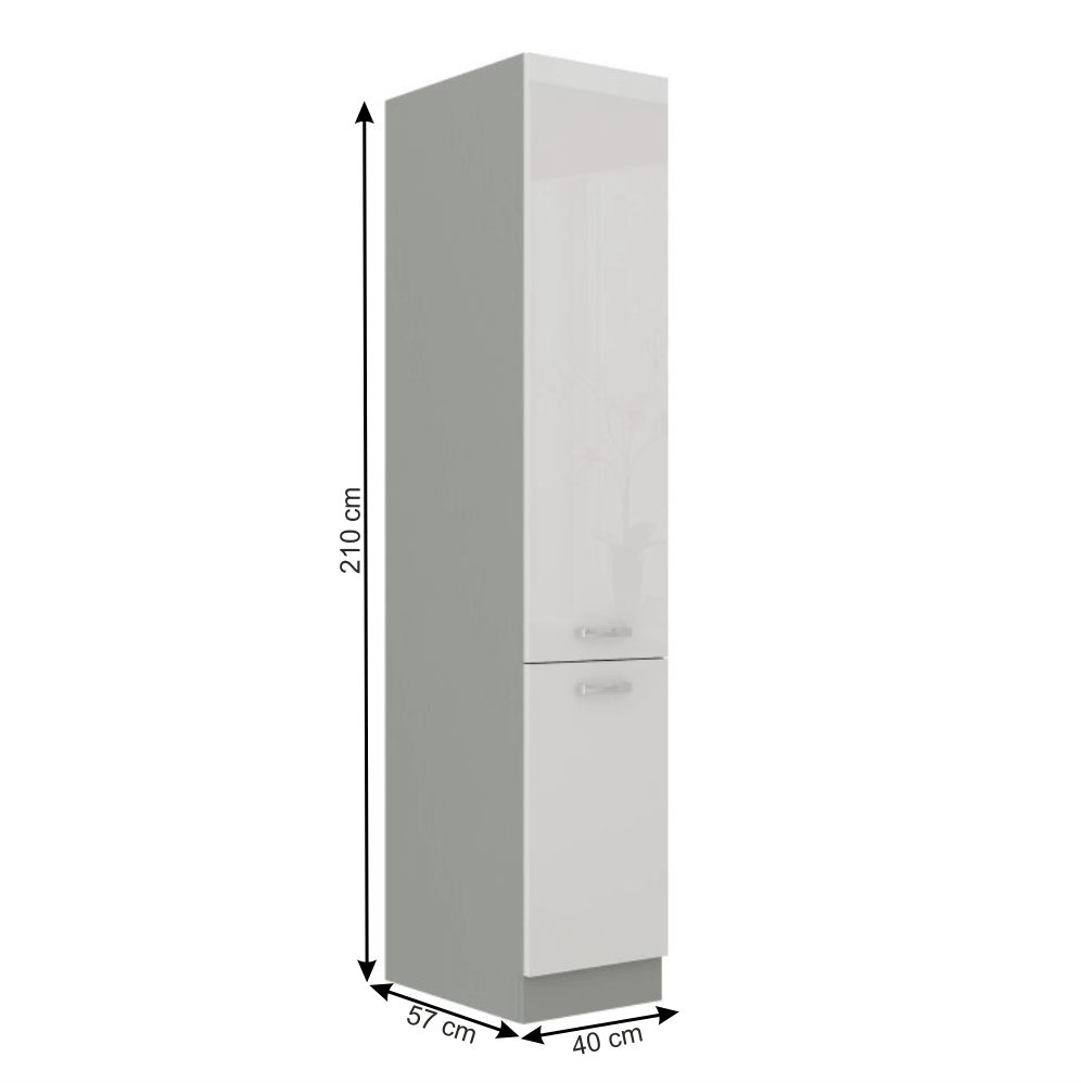 Dulap inalt pentru produse alimentare, alb extra lucios, PRADO 40 DK-210 2F 3