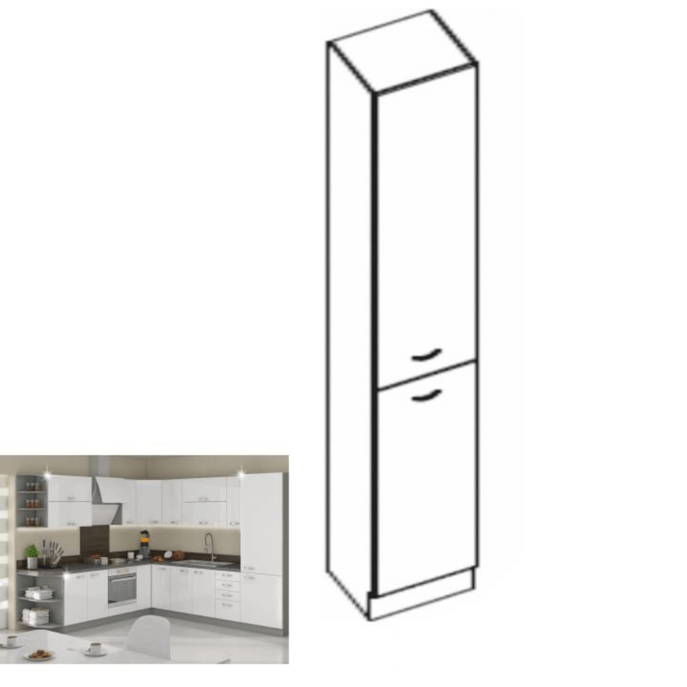 Dulap inalt pentru produse alimentare, alb extra lucios, PRADO 40 DK-210 2F 4