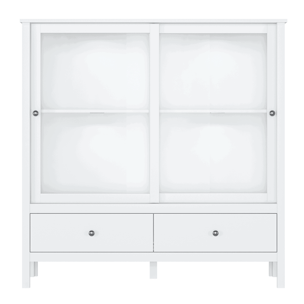 Vitrina joasa 2W2S, alb, OLJE