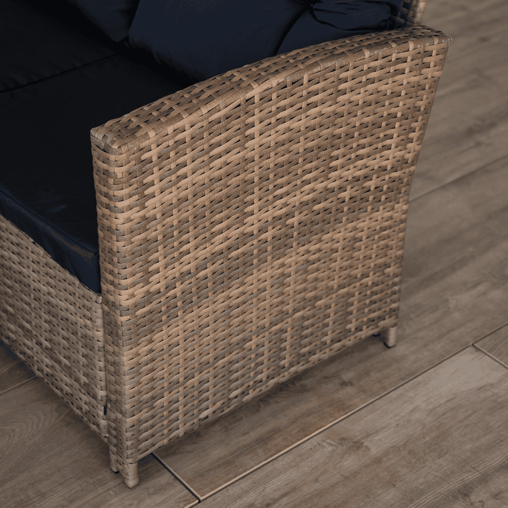 Set de gradina din ratan, maro deschis / negru, MADUL 8