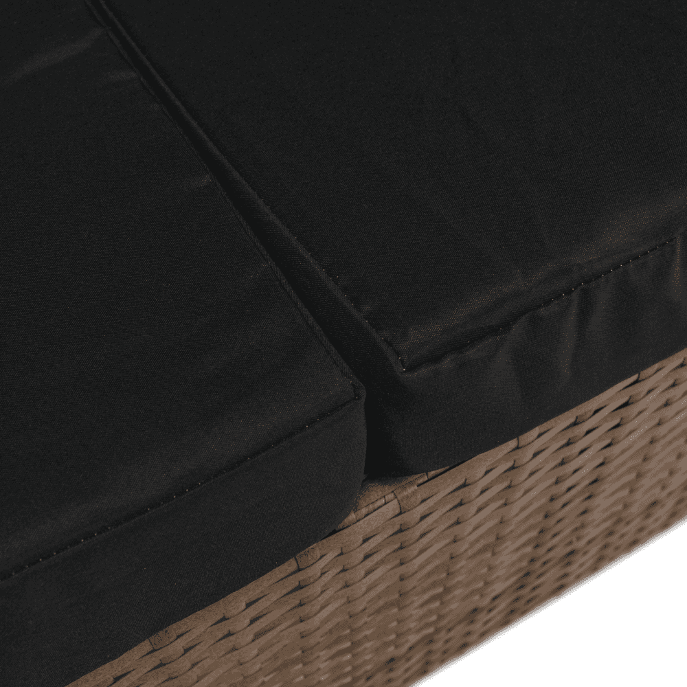 Set de gradina din ratan, maro deschis / negru, MADUL 11