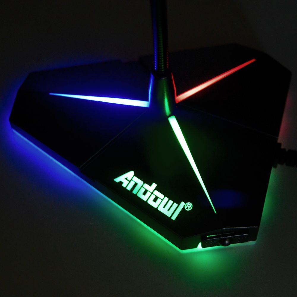 Microfon Gaming omiredirectional, lumina RGB, MC33 5