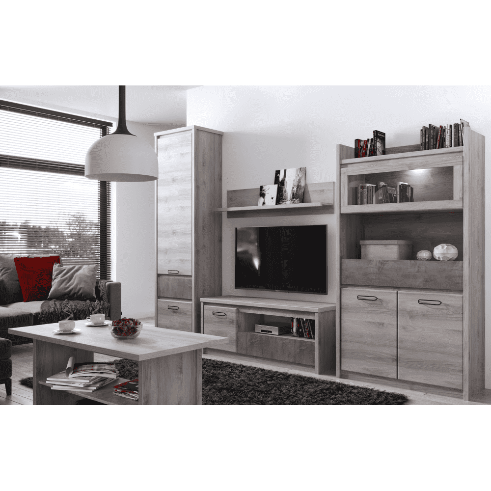 Vitrina joasa 2D1W1S, castan Nairobi / onix, JESI NEW 8