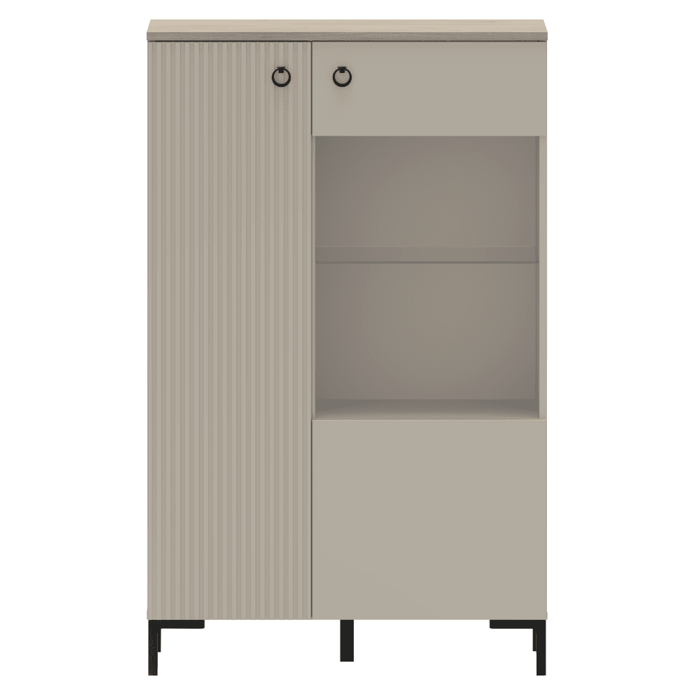 Vitrina joasa, gri-maroniu Taupe/stejar silverjack, DOMCA 1D1W/140 3