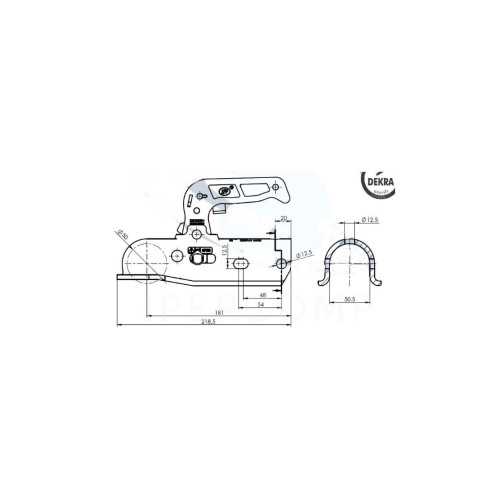 Set cupla remorca cu 3 adaptoare si suruburi Cod: BC-3000.1D