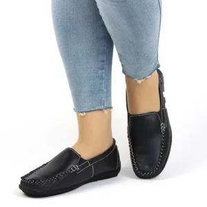 Mocasini dama, usori si confortabili CP-21-BLACK-WHITE
