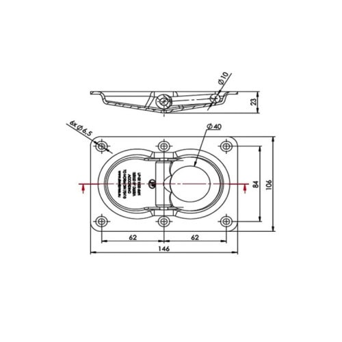Prindere podea incastrata marfa 1000 kg pentru autocamioane si remorci Cod: UP-02
